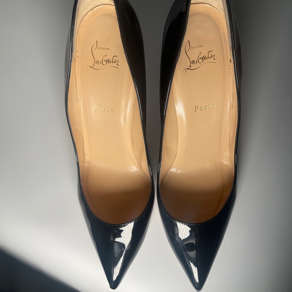 Christian Louboutin Black and Red Stiletto Heels - Picture 4 of 7